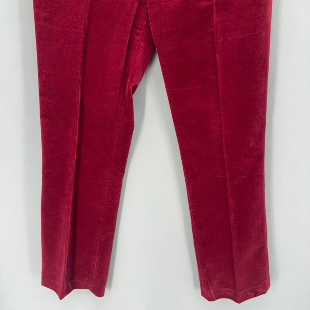 Zadig & Voltaire Pesto Velvet Pants Womens Size S Red Straight Leg‎ Party Glam - Picture 3 of 12